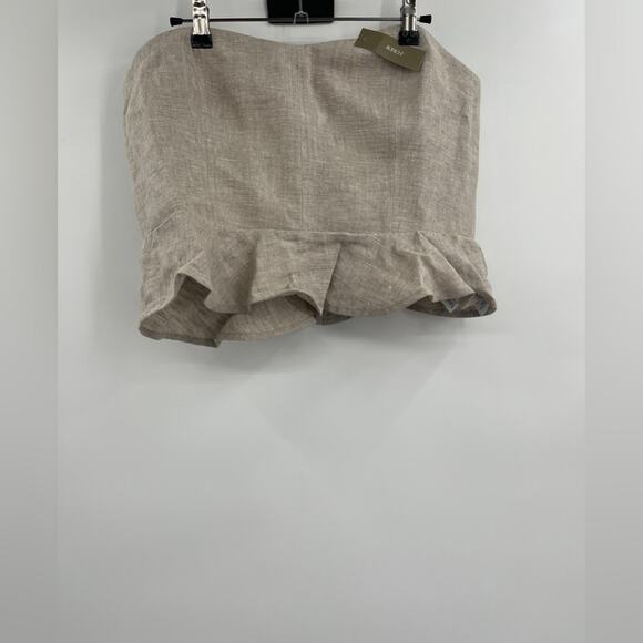 J Crew Cropped bustier peplum top in heavyweight linen - Picture 3 of 4